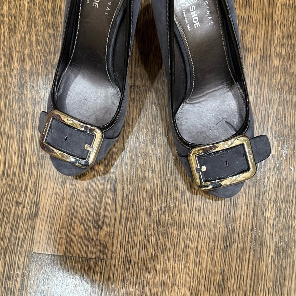 Chic Black and Gray Women's Heels Car Shoe